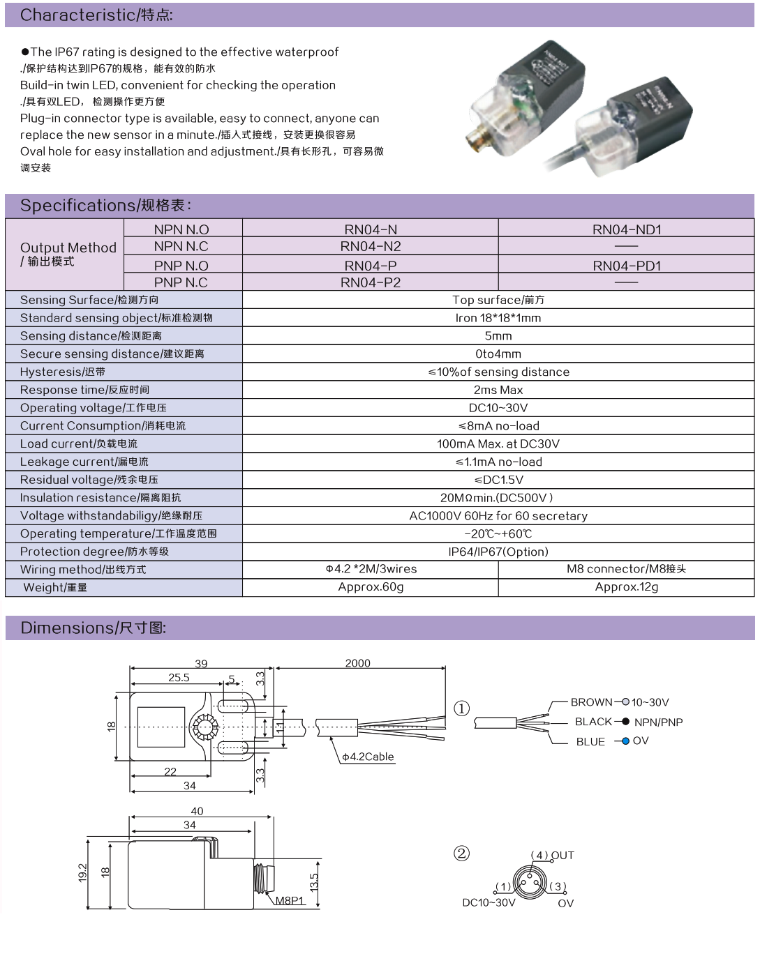 Characteristic,Specifications,Dimensions