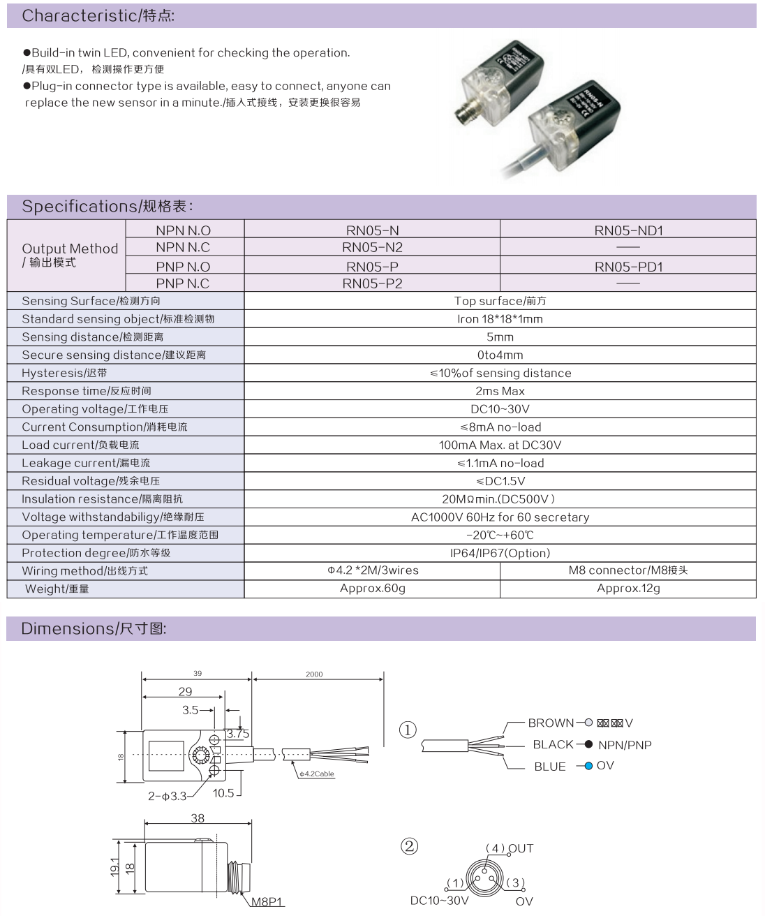 Characteristic,Specifications,Dimensions